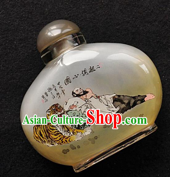 Chinese Handmade Snuff Bottle Traditional Inside Painting Tiger God Snuff Bottles Artware Chinese Handmade Snuff Bottle Traditional Inside Painting Tiger God Snuff Bottles Artware