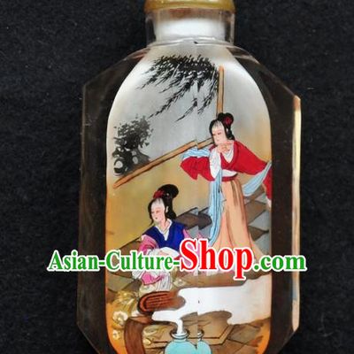 Chinese Handmade Snuff Bottle Traditional Inside Painting Dream of the Red Chamber Snuff Bottles Artware