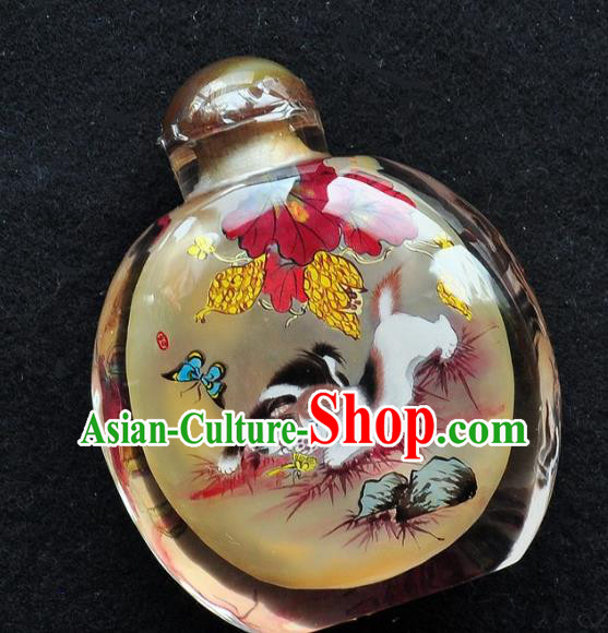 Chinese Handmade Snuff Bottle Traditional Inside Painting Cats Yellow Snuff Bottles Artware Chinese Handmade Snuff Bottle Traditional Inside Painting Cats Yellow Snuff Bottles Artware