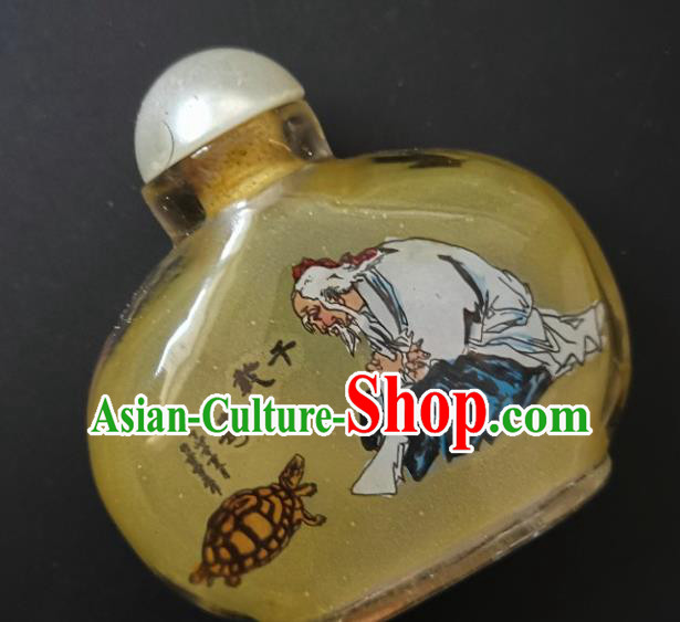 Chinese Handmade Snuff Bottle Traditional Inside Painting Old Man Tortoise Snuff Bottles Artware Chinese Handmade Snuff Bottle Traditional Inside Painting Old Man Tortoise Snuff Bottles Artware