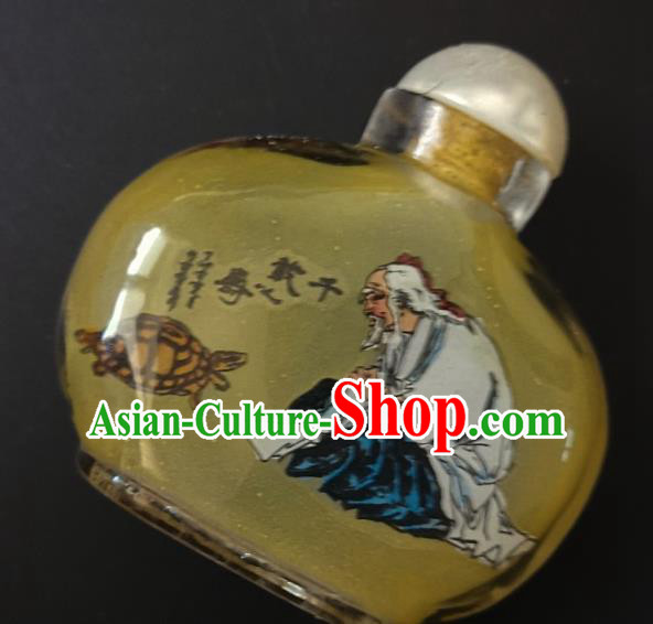 Chinese Handmade Snuff Bottle Traditional Inside Painting Old Man Tortoise Snuff Bottles Artware Chinese Handmade Snuff Bottle Traditional Inside Painting Old Man Tortoise Snuff Bottles Artware