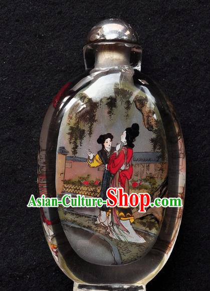 Chinese Handmade Character Snuff Bottle Traditional Inside Painting Court Woman Snuff Bottles Artware Chinese Handmade Character Snuff Bottle Traditional Inside Painting Court Woman Snuff Bottles Artware