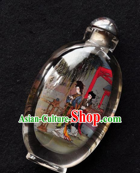 Chinese Handmade Character Snuff Bottle Traditional Inside Painting Court Woman Snuff Bottles Artware Chinese Handmade Character Snuff Bottle Traditional Inside Painting Court Woman Snuff Bottles Artware