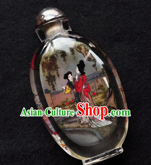 Chinese Handmade Character Snuff Bottle Traditional Inside Painting Court Woman Snuff Bottles Artware Chinese Handmade Character Snuff Bottle Traditional Inside Painting Court Woman Snuff Bottles Artware