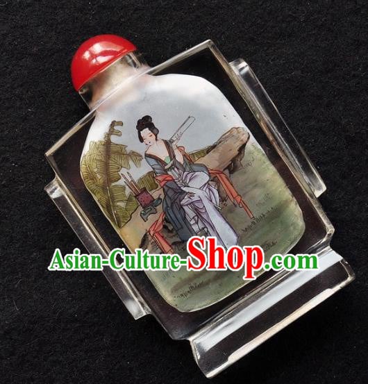 Chinese Handmade Character Snuff Bottle Traditional Inside Painting Palace Lady Snuff Bottles Artware