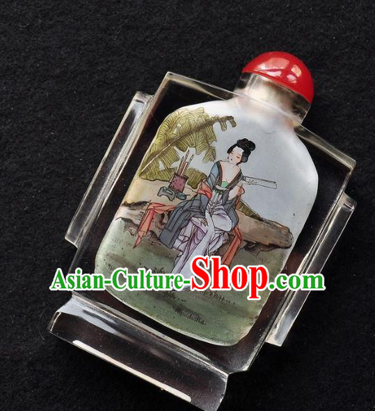 Chinese Handmade Character Snuff Bottle Traditional Inside Painting Palace Lady Snuff Bottles Artware