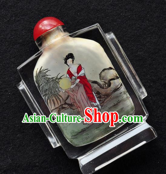 Chinese Handmade Character Snuff Bottle Traditional Inside Painting Palace Lady Snuff Bottles Artware