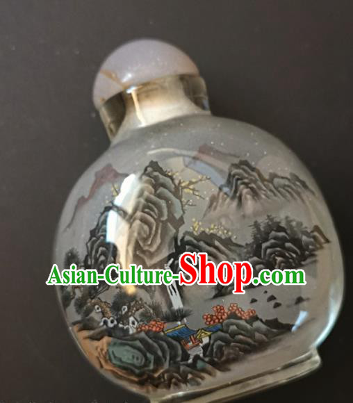 Chinese Handmade Landscape Snuff Bottle Traditional Inside Painting Scenery Snuff Bottles Artware Chinese Handmade Landscape Snuff Bottle Traditional Inside Painting Scenery Snuff Bottles Artware