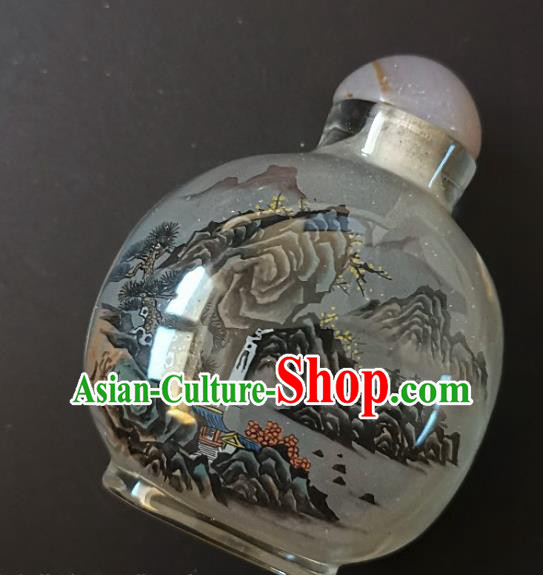 Chinese Handmade Landscape Snuff Bottle Traditional Inside Painting Scenery Snuff Bottles Artware Chinese Handmade Landscape Snuff Bottle Traditional Inside Painting Scenery Snuff Bottles Artware