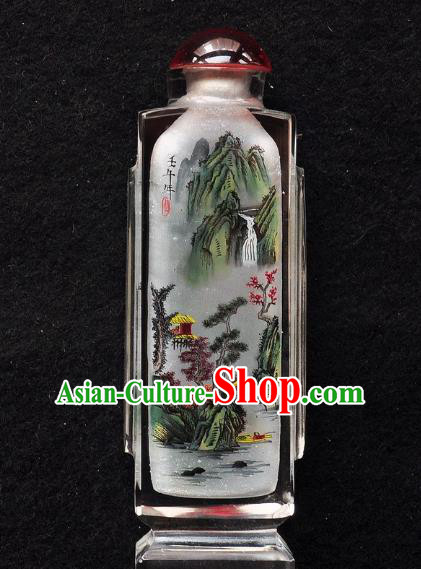 Chinese Handmade Scenery Snuff Bottle Traditional Inside Painting Landscape Snuff Bottles Artware Chinese Handmade Scenery Snuff Bottle Traditional Inside Painting Landscape Snuff Bottles Artware
