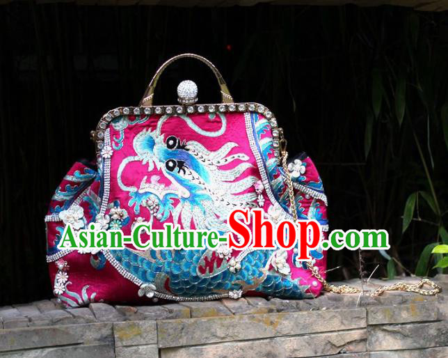 Chinese Traditional Handmade Embroidered Bag Embroidery Dragon Handbag for Women Chinese Traditional Handmade Embroidered Bag Embroidery Dragon Handbag for Women