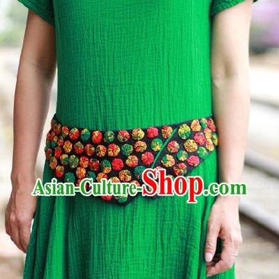 Chinese Handmade Embroidered Belt Accessories Traditional Embroidery Waistband for Women