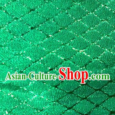 Chinese Traditional Argyle Pattern Design Green Brocade Fabric Tapestry Cloth Asian Silk Satin Material
