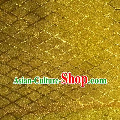Chinese Traditional Argyle Pattern Design Golden Brocade Fabric Tapestry Cloth Asian Silk Satin Material