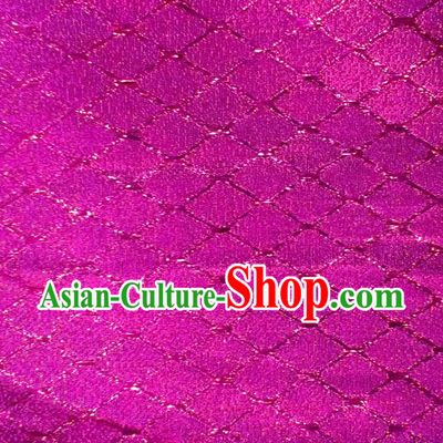 Chinese Traditional Argyle Pattern Design Rosy Brocade Fabric Tapestry Cloth Asian Silk Satin Material