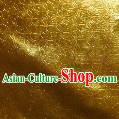 Chinese Traditional Copper Cash Pattern Design Golden Spandex Fabric Cloth Material Asian Dress Anaglyph Drapery