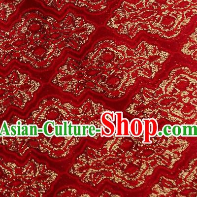 Chinese Traditional Jacquard Pattern Design Red Satin Brocade Fabric Tapestry Cloth Asian Silk Material