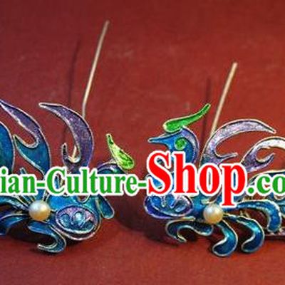 Chinese Traditional Qing Dynasty Palace Lady Phoenix Hair Clip Drama Ancient Empress Court Hairpin Hair Accessories