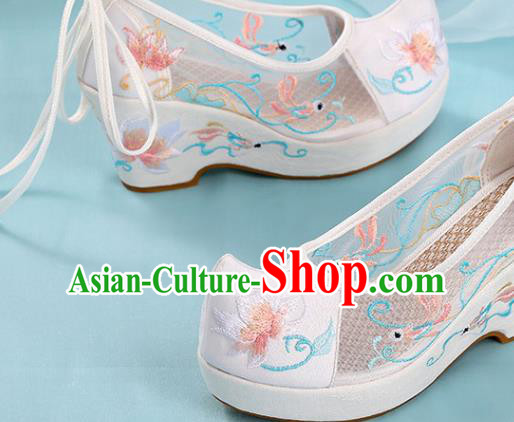 Chinese Traditional National Shoes Embroidered White Shoes Hanfu Shoes Women Shoes High Heels Sandals Chinese Traditional National Shoes Embroidered White Shoes Hanfu Shoes Women Shoes High Heels Sandals