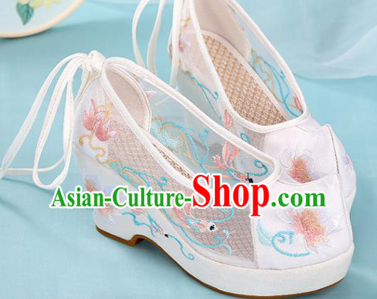 Chinese Traditional National Shoes Embroidered White Shoes Hanfu Shoes Women Shoes High Heels Sandals Chinese Traditional National Shoes Embroidered White Shoes Hanfu Shoes Women Shoes High Heels Sandals
