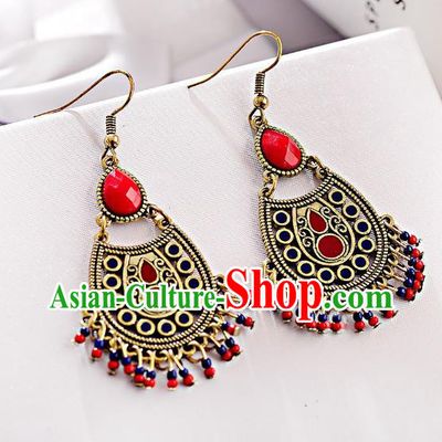 Asian India Traditional Tassel Eardrop Asia Indian Earrings Bollywood Dance Jewelry Accessories for Women