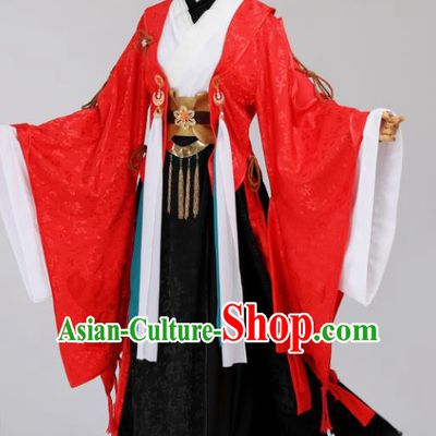 Traditional Chinese Cosplay Prince Red Costumes Ancient Swordsman Garment Childe Clothing for Men
