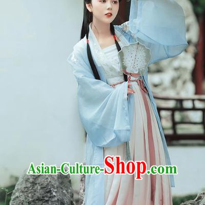 Traditional Chinese Song Dynasty Noble Lady Costumes Ancient Patrician Girl Hanfu Dress Embroidered BeiZi Blouse and Skirt Full Set
