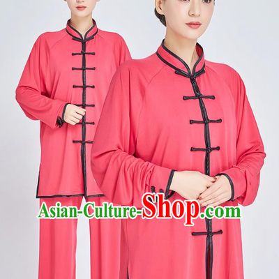 Professional Kung Fu Training Red Milk Fiber Uniforms Martial Arts Shaolin Gongfu Costumes Tai Ji Clothing for Women