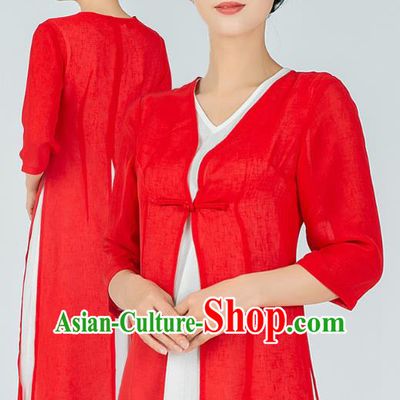 Asian Chinese Traditional Tang Suit Red Cloak Dress Martial Arts Costumes China Kung Fu Clothing for Women