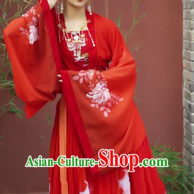 Traditional Chinese Tang Dynasty Bride Historical Costumes Ancient Royal Princess Hanfu Dress Apparel Wedding Blouse and Skirt for Women