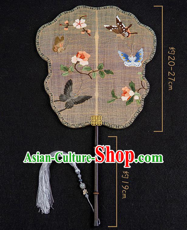 China Classical Hanfu Fan Handmade Palace Fan Traditional Ancient Princess Embroidered Butterfly Silk Fan China Classical Hanfu Fan Handmade Palace Fan Traditional Ancient Princess Embroidered Butterfly Silk Fan