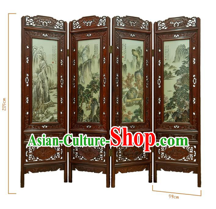 Handmade China Carving Rosewood Folding Screen Embroidered Furniture Ornaments Handmade China Carving Rosewood Folding Screen Embroidered Furniture Ornaments