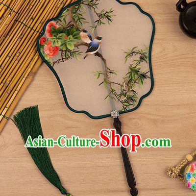 China Handmade Palace Fan Silk Fan Classical Hanfu Accessories Traditional Embroidered Fan
