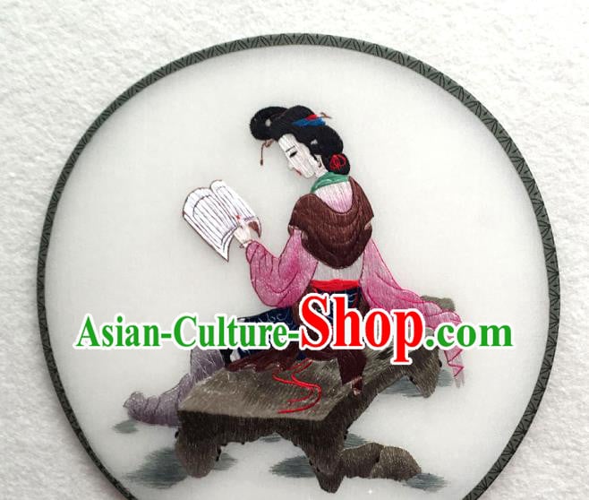 China Handmade Palace Fan Classical Dance Circular Fan Traditional Suzhou Embroidered Beauty Fan China Handmade Palace Fan Classical Dance Circular Fan Traditional Suzhou Embroidered Beauty Fan