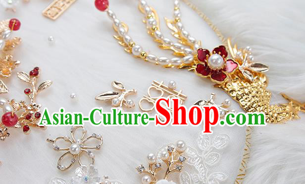 China Traditional Handmade Shell Plum Blossom Palace Fan Classical Wedding Golden Phoenix Circular Fan China Traditional Handmade Shell Plum Blossom Palace Fan Classical Wedding Golden Phoenix Circular Fan