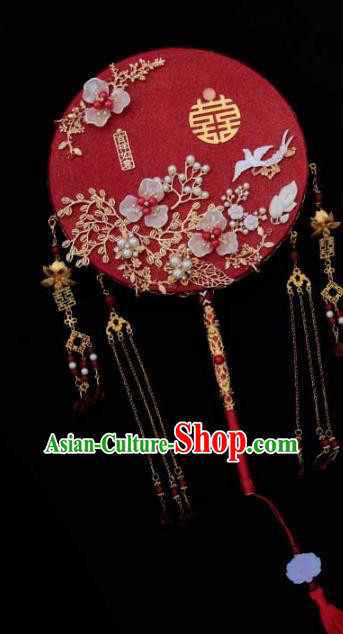 China Handmade Golden Tassel Palace Fan Classical Wedding Circular Fan Traditional Shell Flowers Fan China Handmade Golden Tassel Palace Fan Classical Wedding Circular Fan Traditional Shell Flowers Fan