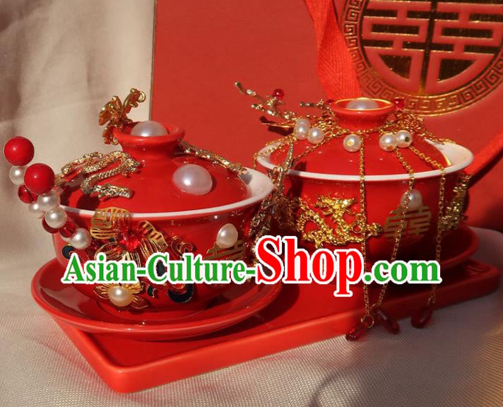 China Handmade Red Cups Traditional Wedding Tea Cups China Handmade Red Cups Traditional Wedding Tea Cups