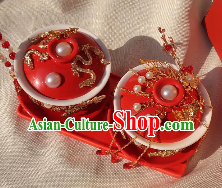 China Handmade Red Cups Traditional Wedding Tea Cups China Handmade Red Cups Traditional Wedding Tea Cups