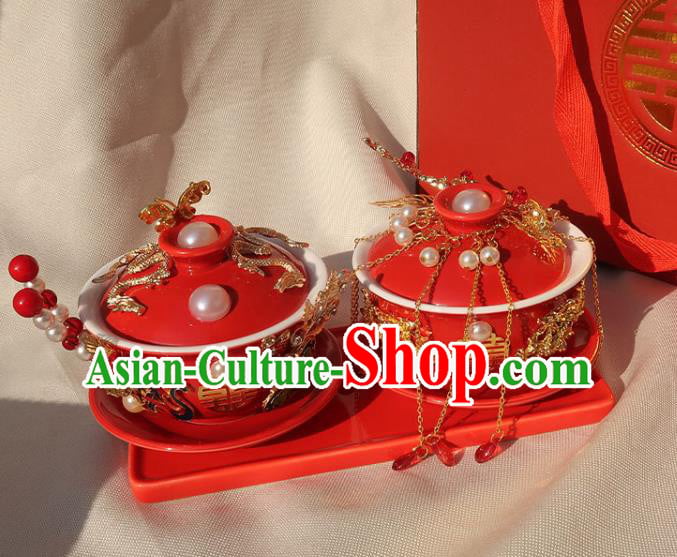 China Handmade Red Cups Traditional Wedding Tea Cups China Handmade Red Cups Traditional Wedding Tea Cups