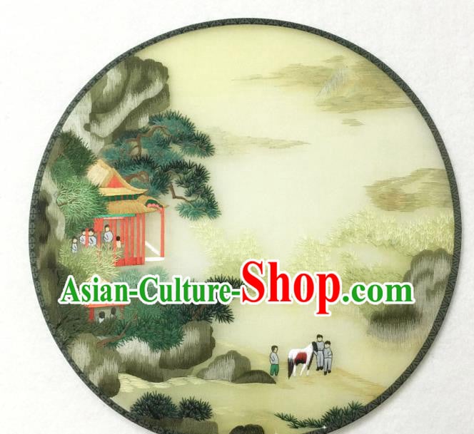 China Traditional Hanfu Circular Fan Embroidered Silk Fan Handmade Palace Fan China Traditional Hanfu Circular Fan Embroidered Silk Fan Handmade Palace Fan