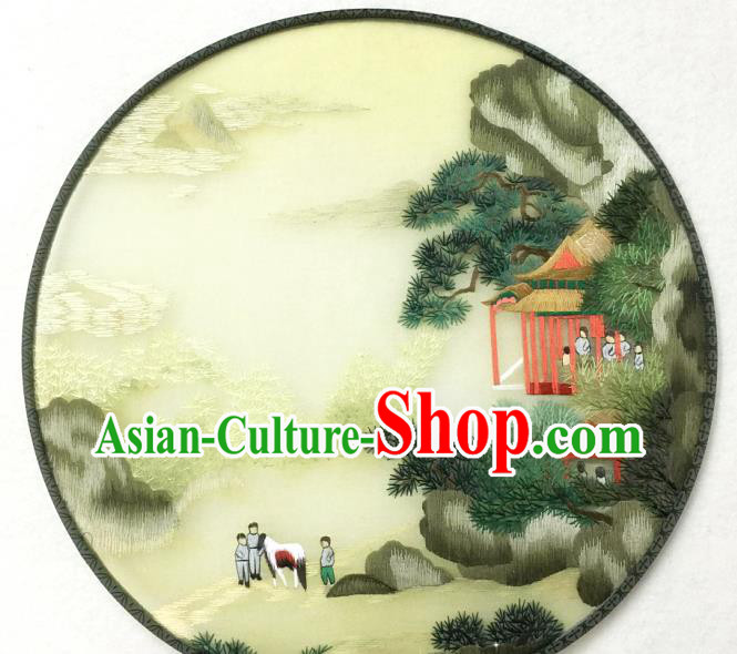 China Traditional Hanfu Circular Fan Embroidered Silk Fan Handmade Palace Fan China Traditional Hanfu Circular Fan Embroidered Silk Fan Handmade Palace Fan