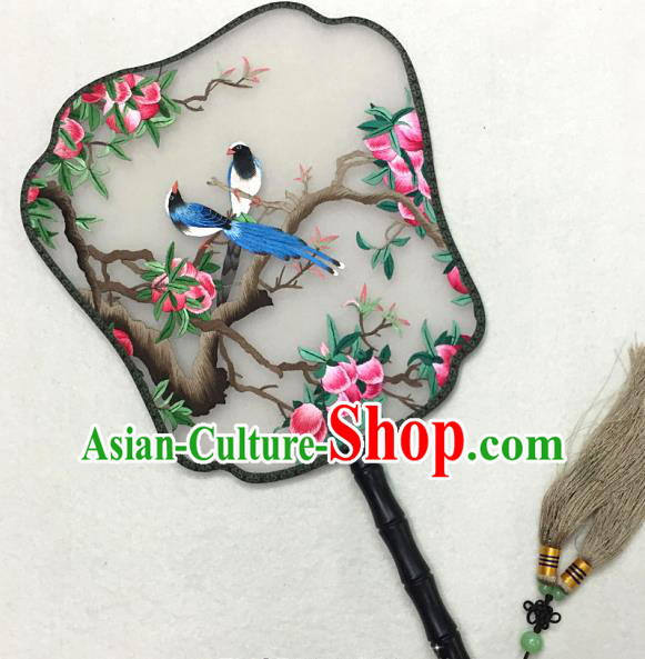 China Embroidered Peach Palace Fan Traditional Hanfu Fan Handmade Classical Dance Silk Fan China Embroidered Peach Palace Fan Traditional Hanfu Fan Handmade Classical Dance Silk Fan