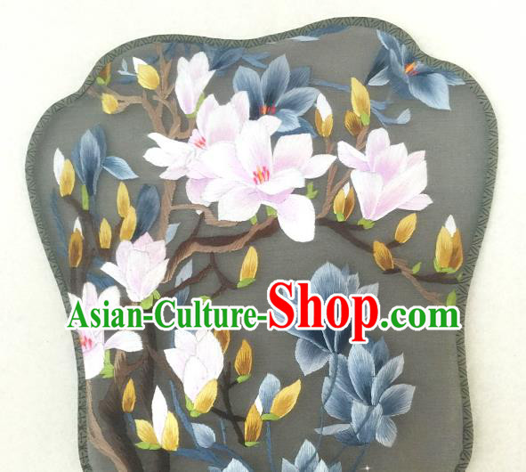 China Classical Dance Palace Fan Traditional Hanfu Fan Handmade Embroidered Mangnolia Silk Fan China Classical Dance Palace Fan Traditional Hanfu Fan Handmade Embroidered Mangnolia Silk Fan