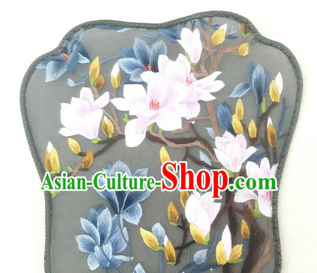 China Classical Dance Palace Fan Traditional Hanfu Fan Handmade Embroidered Mangnolia Silk Fan China Classical Dance Palace Fan Traditional Hanfu Fan Handmade Embroidered Mangnolia Silk Fan