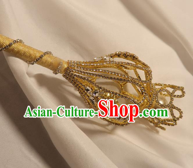 Handmade Bride Golden Cane Top Grade Wedding Bridal Bouquet Queen Sceptre Handmade Bride Golden Cane Top Grade Wedding Bridal Bouquet Queen Sceptre