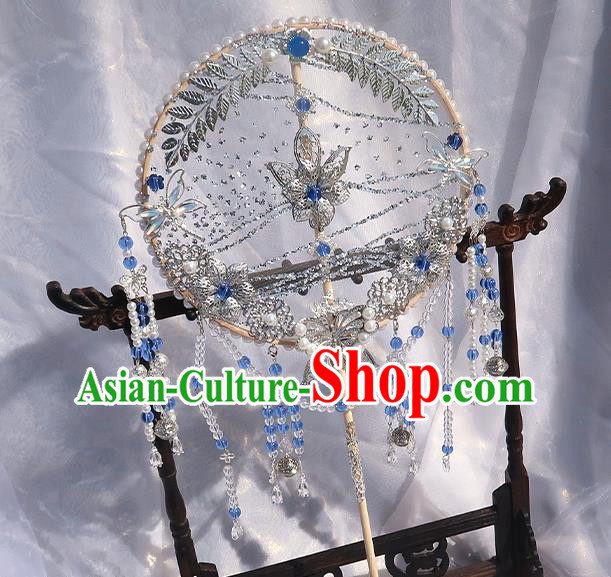 China Handmade Palace Fan Hanfu Fan Classical Circular Fan Traditional Wedding Prop