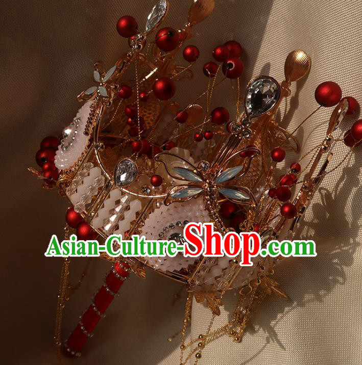 Top Grade Wedding Bridal Bouquet Handmade Bride Opal Dragonfly Cane Baroque Queen Red Sceptre Top Grade Wedding Bridal Bouquet Handmade Bride Opal Dragonfly Cane Baroque Queen Red Sceptre