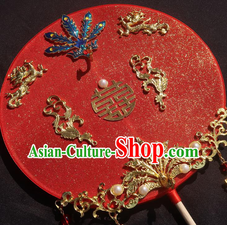 China Classical Wedding Red Silk Fan Traditional Princess Hanfu Fan Handmade Palace Fan China Classical Wedding Red Silk Fan Traditional Princess Hanfu Fan Handmade Palace Fan