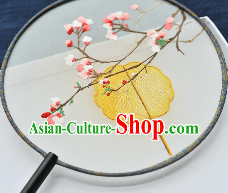 China Handmade Palace Fan Classical Dance Ebony Circular Fan Traditional Embroidered Begonia Silk Fan China Handmade Palace Fan Classical Dance Ebony Circular Fan Traditional Embroidered Begonia Silk Fan