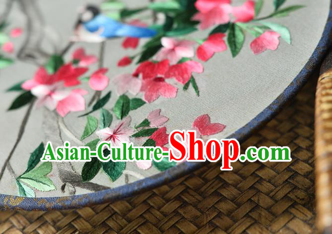 China Traditional Suzhou Embroidered Palace Fan Handmade Ebony Fan Classical Dance Silk Circular Fan China Traditional Suzhou Embroidered Palace Fan Handmade Ebony Fan Classical Dance Silk Circular Fan